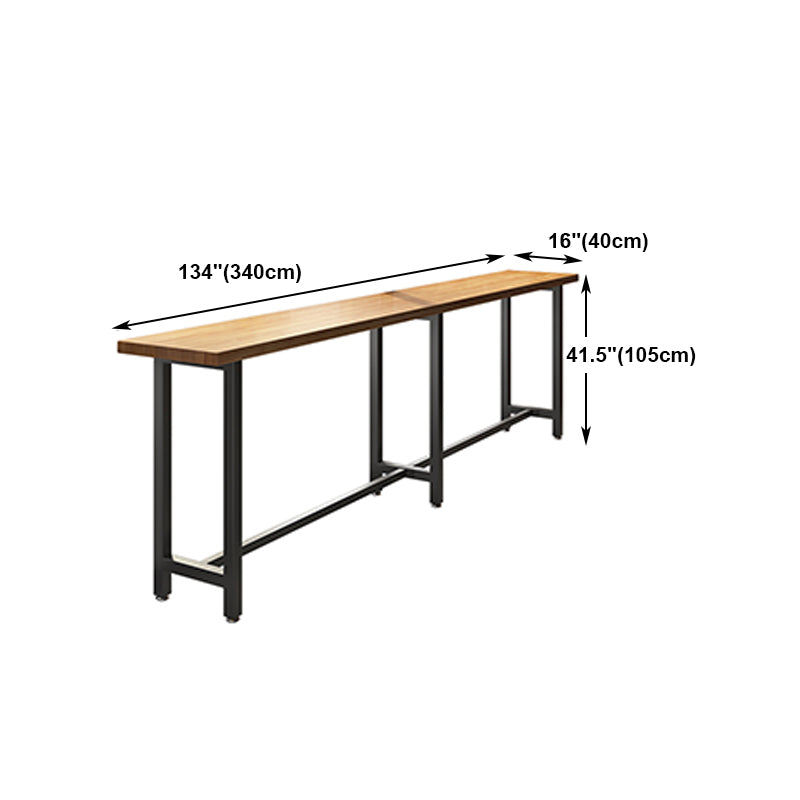 Wood Natural Bistro Accent Dining Table Modern Rectangle Footrest Pub Table Clearhalo 'Bar Furniture' 'Bar Tables' 'bar_tables' 'furn' 'furn_bar_tables' 'Furniture' 'furniture_bar_tables' 'Kitchen & Dining Furniture' 5051709