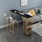 Glam Style Bar Table Artificial Marble Pub Table with Shelf for Living Room, Only Table Clearhalo 'Bar Furniture' 'Bar Tables' 'bar_tables' 'furn' 'furn_bar_tables' 'Furniture' 'furniture_bar_tables' 'Kitchen & Dining Furniture' 5051739