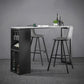 Industrial Style Rectangle Bar Table 42-inch Height Iron Pedestal Bistro Table 55.1"L x 15.7"W x 41.3"H White Without Chairs Clearhalo 'Bar Furniture' 'Bar Tables' 'bar_tables' 'furn' 'furn_bar_tables' 'Furniture' 'furniture_bar_tables' 'Kitchen & Dining Furniture' 5051763