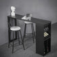 Industrial Style Rectangle Bar Table 42-inch Height Iron Pedestal Bistro Table 63"L x 15.7"W x 41.3"H Black Without Chairs Clearhalo 'Bar Furniture' 'Bar Tables' 'bar_tables' 'furn' 'furn_bar_tables' 'Furniture' 'furniture_bar_tables' 'Kitchen & Dining Furniture' 5051764