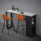 Industrial Style Rectangle Bar Table 42-inch Height Iron Pedestal Bistro Table 70.9"L x 15.7"W x 41.3"H White Without Chairs Clearhalo 'Bar Furniture' 'Bar Tables' 'bar_tables' 'furn' 'furn_bar_tables' 'Furniture' 'furniture_bar_tables' 'Kitchen & Dining Furniture' 5051765