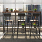 Pine Wood Bar Dining Table Industrial Rectangle Bar Table with Trestle for Balcony 55.1"L x 15.7"W x 41.3"H Without Chairs Clearhalo 'Bar Furniture' 'Bar Tables' 'bar_tables' 'furn' 'furn_bar_tables' 'Furniture' 'furniture_bar_tables' 'Kitchen & Dining Furniture' 5051801