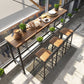 Pine Wood Bar Dining Table Industrial Rectangle Bar Table with Trestle for Balcony 63"L x 15.7"W x 41.3"H Without Chairs Clearhalo 'Bar Furniture' 'Bar Tables' 'bar_tables' 'furn' 'furn_bar_tables' 'Furniture' 'furniture_bar_tables' 'Kitchen & Dining Furniture' 5051803
