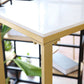 Stone Bar Dining Table Glam Rectangle Bar Table with Trestle Pedestal for Dining Room Clearhalo 'Bar Furniture' 'Bar Tables' 'bar_tables' 'furn' 'furn_bar_tables' 'Furniture' 'furniture_bar_tables' 'Kitchen & Dining Furniture' 5051821