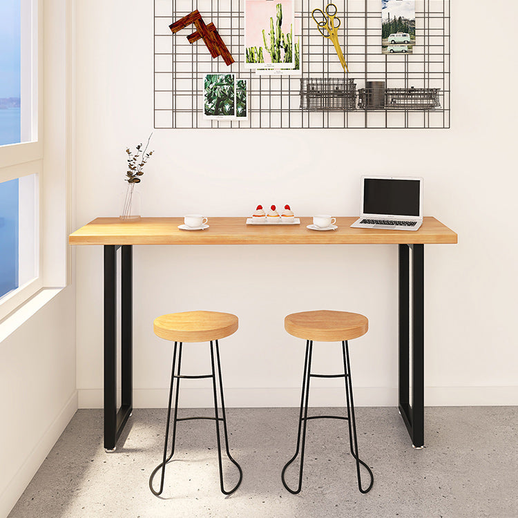 Pine Wood Bar Dining Table Modern Rectangle Bar Table with Sled for Dining Room 47.2"L x 15.7"W x 41.3"H Without Chairs Clearhalo 'Bar Furniture' 'Bar Tables' 'bar_tables' 'furn' 'furn_bar_tables' 'Furniture' 'furniture_bar_tables' 'Kitchen & Dining Furniture' 5051833