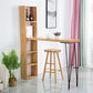 Pine Wood Bar Dining Table Modern Rectangle Bar Table with Double Pedestal for Living Room 63"L x 15.7"W x 41.3"H Without Chairs Clearhalo 'Bar Furniture' 'Bar Tables' 'bar_tables' 'furn' 'furn_bar_tables' 'Furniture' 'furniture_bar_tables' 'Kitchen & Dining Furniture' 5051851