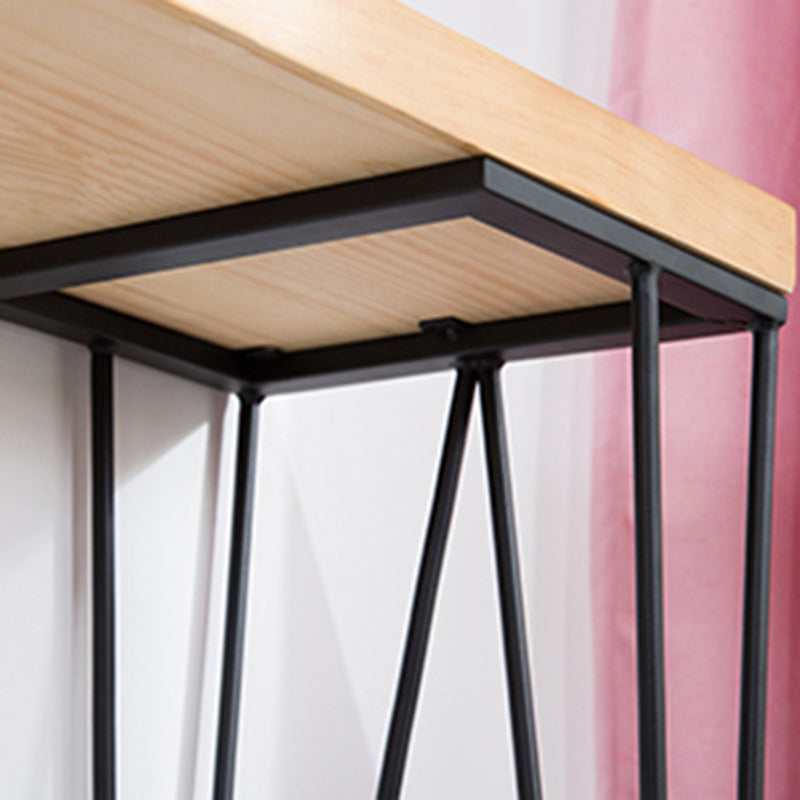 Pine Wood Bar Dining Table Modern Rectangle Bar Table with Double Pedestal for Living Room Clearhalo 'Bar Furniture' 'Bar Tables' 'bar_tables' 'furn' 'furn_bar_tables' 'Furniture' 'furniture_bar_tables' 'Kitchen & Dining Furniture' 5051858