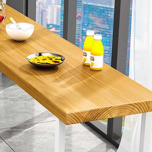 Pine Wood Bar Dining Table Modern Rectangle Bar Table with Sled Pedestal for Dining Room Clearhalo 'Bar Furniture' 'Bar Tables' 'bar_tables' 'furn' 'furn_bar_tables' 'Furniture' 'furniture_bar_tables' 'Kitchen & Dining Furniture' 5051874