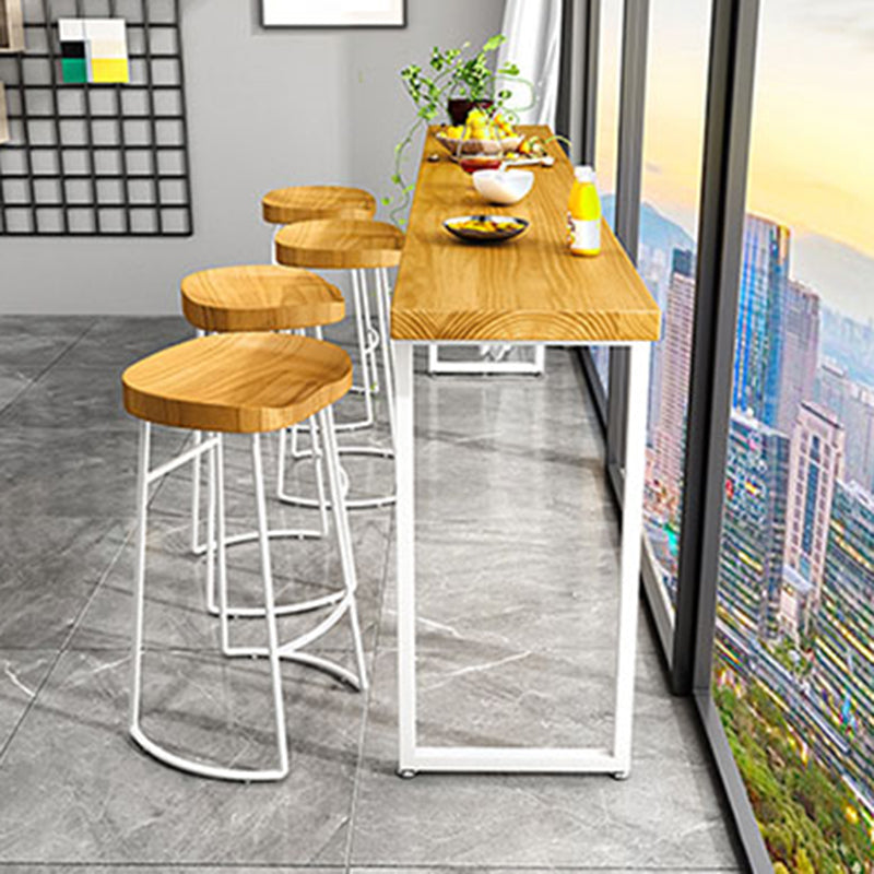 Pine Wood Bar Dining Table Modern Rectangle Bar Table with Sled Pedestal for Dining Room Clearhalo 'Bar Furniture' 'Bar Tables' 'bar_tables' 'furn' 'furn_bar_tables' 'Furniture' 'furniture_bar_tables' 'Kitchen & Dining Furniture' 5051877