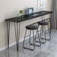 Wood Bar Dining Table Modern Rectangle Bar Table with 4 Legs Pedestal for Milk Tea Shop Black Black Clearhalo 'Bar Furniture' 'Bar Tables' 'bar_tables' 'furn' 'furn_bar_tables' 'Furniture' 'furniture_bar_tables' 'Kitchen & Dining Furniture' 5051889
