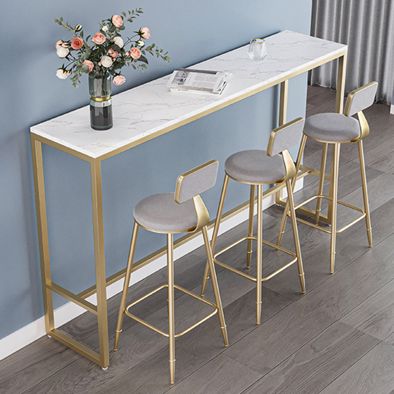 Stone Bar Dining Table Glam Rectangle Bar Table with Trestle for Milk Tea Shop Clearhalo 'Bar Furniture' 'Bar Tables' 'bar_tables' 'furn' 'furn_bar_tables' 'Furniture' 'furniture_bar_tables' 'Kitchen & Dining Furniture' 5051912