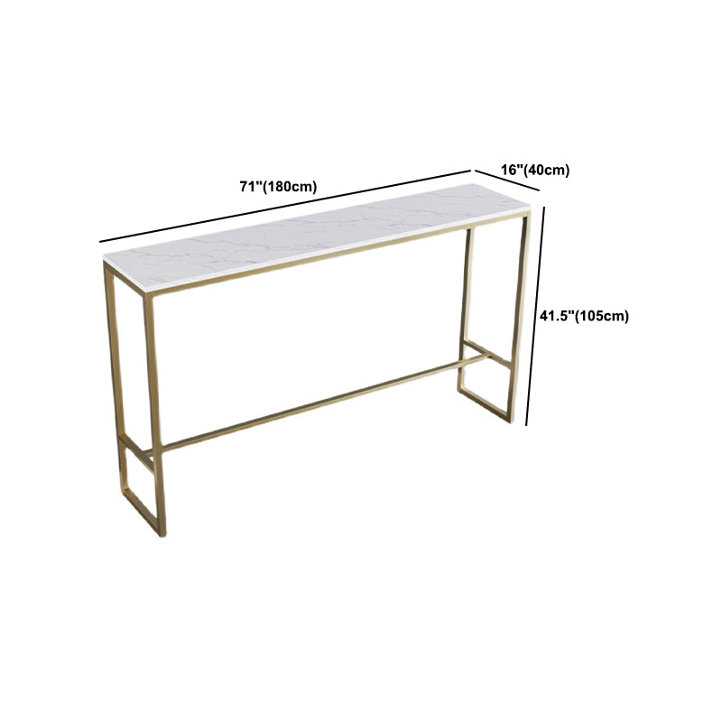 Stone Bar Dining Table Glam Rectangle Bar Table with Trestle for Milk Tea Shop Clearhalo 'Bar Furniture' 'Bar Tables' 'bar_tables' 'furn' 'furn_bar_tables' 'Furniture' 'furniture_bar_tables' 'Kitchen & Dining Furniture' 5051918