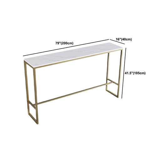 Stone Bar Dining Table Glam Rectangle Bar Table with Trestle for Milk Tea Shop Clearhalo 'Bar Furniture' 'Bar Tables' 'bar_tables' 'furn' 'furn_bar_tables' 'Furniture' 'furniture_bar_tables' 'Kitchen & Dining Furniture' 5051919