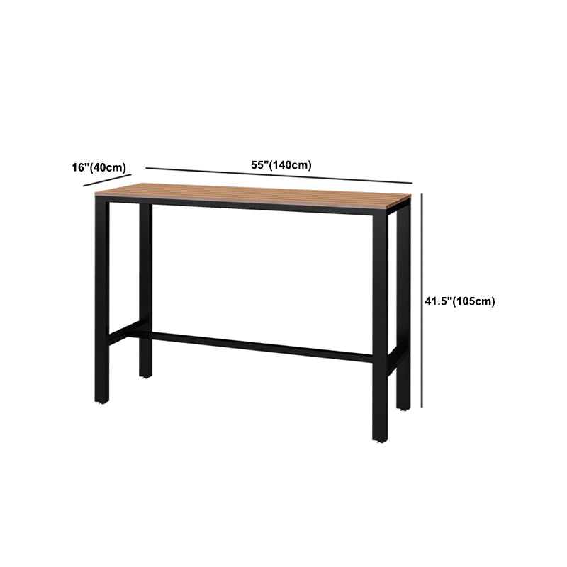 Wood Bar Dining Table Industrial Rectangle Bar Table with Trestle for Milk Tea Shop Clearhalo 'Bar Furniture' 'Bar Tables' 'bar_tables' 'furn' 'furn_bar_tables' 'Furniture' 'furniture_bar_tables' 'Kitchen & Dining Furniture' 5051933