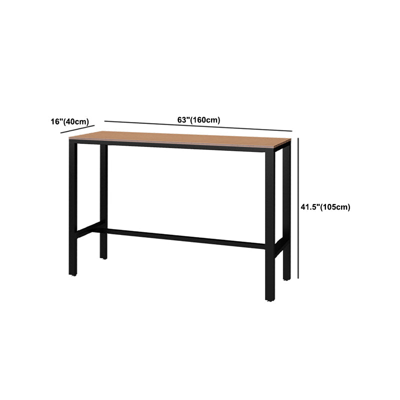 Wood Bar Dining Table Industrial Rectangle Bar Table with Trestle for Milk Tea Shop Clearhalo 'Bar Furniture' 'Bar Tables' 'bar_tables' 'furn' 'furn_bar_tables' 'Furniture' 'furniture_bar_tables' 'Kitchen & Dining Furniture' 5051934