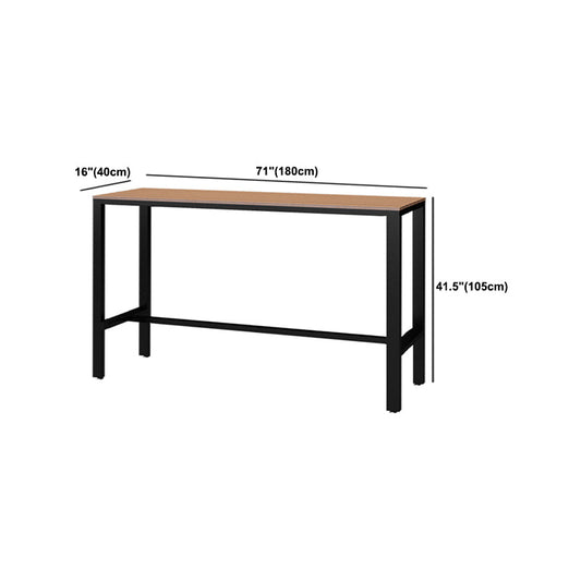 Wood Bar Dining Table Industrial Rectangle Bar Table with Trestle for Milk Tea Shop Clearhalo 'Bar Furniture' 'Bar Tables' 'bar_tables' 'furn' 'furn_bar_tables' 'Furniture' 'furniture_bar_tables' 'Kitchen & Dining Furniture' 5051935
