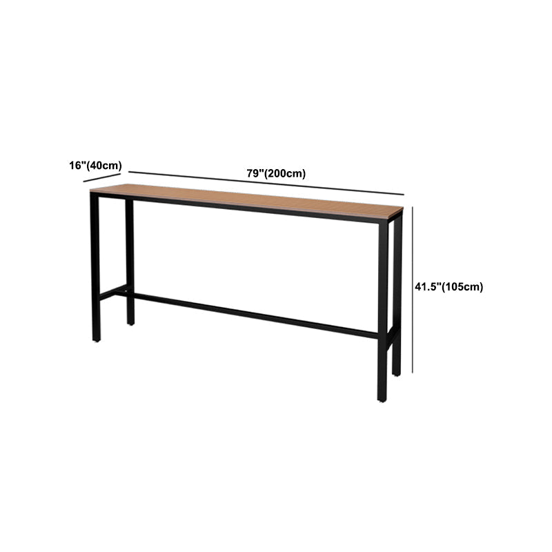 Wood Bar Dining Table Industrial Rectangle Bar Table with Trestle for Milk Tea Shop Clearhalo 'Bar Furniture' 'Bar Tables' 'bar_tables' 'furn' 'furn_bar_tables' 'Furniture' 'furniture_bar_tables' 'Kitchen & Dining Furniture' 5051936