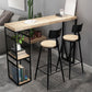 Pine Wood Bar Dining Table Modern Rectangle Bar Table with Double Pedestal for Cafe 70.9"L x 15.7"W x 41.3"H Without Chairs Clearhalo 'Bar Furniture' 'Bar Tables' 'bar_tables' 'furn' 'furn_bar_tables' 'Furniture' 'furniture_bar_tables' 'Kitchen & Dining Furniture' 5051955
