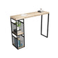 Pine Wood Bar Dining Table Modern Rectangle Bar Table with Double Pedestal for Cafe Without Chairs Clearhalo 'Bar Furniture' 'Bar Tables' 'bar_tables' 'furn' 'furn_bar_tables' 'Furniture' 'furniture_bar_tables' 'Kitchen & Dining Furniture' 5051957