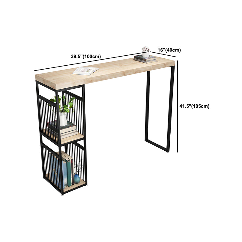 Pine Wood Bar Dining Table Modern Rectangle Bar Table with Double Pedestal for Cafe Clearhalo 'Bar Furniture' 'Bar Tables' 'bar_tables' 'furn' 'furn_bar_tables' 'Furniture' 'furniture_bar_tables' 'Kitchen & Dining Furniture' 5051962