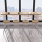 Pine Wood Bar Dining Table Modern Rectangle Bar Table with Double Pedestal for Balcony 70.9"L x 17.7"W x 41.3"H Without Chairs Clearhalo 'Bar Furniture' 'Bar Tables' 'bar_tables' 'furn' 'furn_bar_tables' 'Furniture' 'furniture_bar_tables' 'Kitchen & Dining Furniture' 5051971