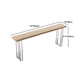 Pine Wood Bar Dining Table Modern Rectangle Bar Table with Double Pedestal for Balcony Clearhalo 'Bar Furniture' 'Bar Tables' 'bar_tables' 'furn' 'furn_bar_tables' 'Furniture' 'furniture_bar_tables' 'Kitchen & Dining Furniture' 5051983