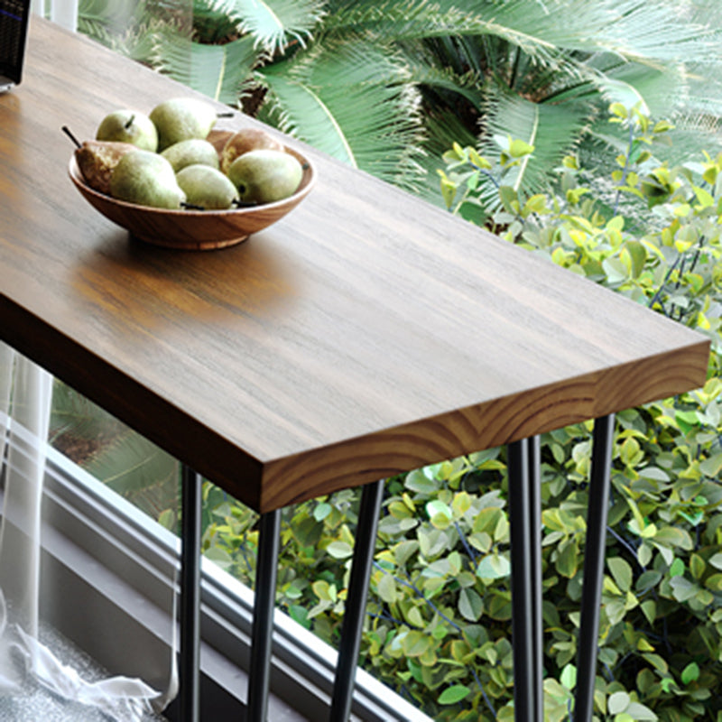 Pine Wood Bar Dining Table Industrial Rectangle Bar Table with 4 Legs Pedestal for Balcony Clearhalo 'Bar Furniture' 'Bar Tables' 'bar_tables' 'furn' 'furn_bar_tables' 'Furniture' 'furniture_bar_tables' 'Kitchen & Dining Furniture' 5051991