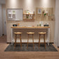 Pine Wood Bar Dining Table Modern Rectangle Bar Table with Trestle for Dining Room 55.1"L x 15.7"W x 41.3"H Without Chairs Clearhalo 'Bar Furniture' 'Bar Tables' 'bar_tables' 'furn' 'furn_bar_tables' 'Furniture' 'furniture_bar_tables' 'Kitchen & Dining Furniture' 5052005