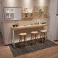 Pine Wood Bar Dining Table Modern Rectangle Bar Table with Trestle for Dining Room 70.9"L x 15.7"W x 41.3"H Without Chairs Clearhalo 'Bar Furniture' 'Bar Tables' 'bar_tables' 'furn' 'furn_bar_tables' 'Furniture' 'furniture_bar_tables' 'Kitchen & Dining Furniture' 5052007