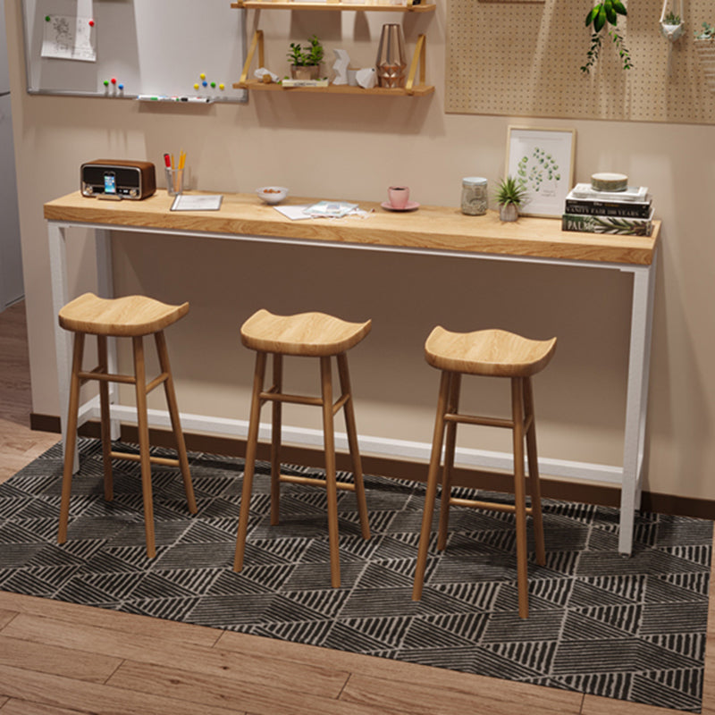 Pine Wood Bar Dining Table Modern Rectangle Bar Table with Trestle for Dining Room Clearhalo 'Bar Furniture' 'Bar Tables' 'bar_tables' 'furn' 'furn_bar_tables' 'Furniture' 'furniture_bar_tables' 'Kitchen & Dining Furniture' 5052012