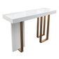 Stone Bar Dining Table Glam Rectangle Bar Table with 3 Legs Pedestal for Dining Room Without Chairs Clearhalo 'Bar Furniture' 'Bar Tables' 'bar_tables' 'furn' 'furn_bar_tables' 'Furniture' 'furniture_bar_tables' 'Kitchen & Dining Furniture' 5052025