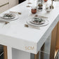 Stone Bar Dining Table Glam Rectangle Bar Table with 3 Legs Pedestal for Dining Room Clearhalo 'Bar Furniture' 'Bar Tables' 'bar_tables' 'furn' 'furn_bar_tables' 'Furniture' 'furniture_bar_tables' 'Kitchen & Dining Furniture' 5052026
