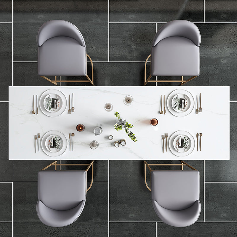 Stone Bar Dining Table Glam Rectangle Bar Table with 3 Legs Pedestal for Dining Room Clearhalo 'Bar Furniture' 'Bar Tables' 'bar_tables' 'furn' 'furn_bar_tables' 'Furniture' 'furniture_bar_tables' 'Kitchen & Dining Furniture' 5052029