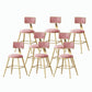 Nordic Style Backrest Counter Stool Iron Cafe Bar Stool with Velvet Cushion and Pedal Pink 8 Piece Set Short Stool(18"H) Clearhalo 'Bar Furniture' 'Bar Stools' 'bar_stools' 'furn' 'furn_bar_stools' 'Furniture' 'furniture_bar_stools' 'Kitchen & Dining Furniture' 5052048