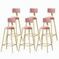 Nordic Style Backrest Counter Stool Iron Cafe Bar Stool with Velvet Cushion and Pedal Pink 6 Piece Set Bar Stool(30"H) Clearhalo 'Bar Furniture' 'Bar Stools' 'bar_stools' 'furn' 'furn_bar_stools' 'Furniture' 'furniture_bar_stools' 'Kitchen & Dining Furniture' 5052062
