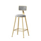 Nordic Style Backrest Counter Stool Iron Cafe Bar Stool with Velvet Cushion and Pedal Clearhalo 'Bar Furniture' 'Bar Stools' 'bar_stools' 'furn' 'furn_bar_stools' 'Furniture' 'furniture_bar_stools' 'Kitchen & Dining Furniture' 5052063