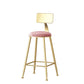 Nordic Style Backrest Counter Stool Iron Cafe Bar Stool with Velvet Cushion and Pedal Clearhalo 'Bar Furniture' 'Bar Stools' 'bar_stools' 'furn' 'furn_bar_stools' 'Furniture' 'furniture_bar_stools' 'Kitchen & Dining Furniture' 5052068