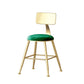 Nordic Style Backrest Counter Stool Iron Cafe Bar Stool with Velvet Cushion and Pedal Clearhalo 'Bar Furniture' 'Bar Stools' 'bar_stools' 'furn' 'furn_bar_stools' 'Furniture' 'furniture_bar_stools' 'Kitchen & Dining Furniture' 5052071