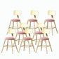 Nordic Style Backrest Counter Stool Iron Cafe Bar Stool with Velvet Cushion and Pedal Light Pink 8 Piece Set Short Stool(18"H) Clearhalo 'Bar Furniture' 'Bar Stools' 'bar_stools' 'furn' 'furn_bar_stools' 'Furniture' 'furniture_bar_stools' 'Kitchen & Dining Furniture' 5052072