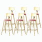 Nordic Style Backrest Counter Stool Iron Cafe Bar Stool with Velvet Cushion and Pedal Light Pink 6 Piece Set Counter Stool(26"H) Clearhalo 'Bar Furniture' 'Bar Stools' 'bar_stools' 'furn' 'furn_bar_stools' 'Furniture' 'furniture_bar_stools' 'Kitchen & Dining Furniture' 5052075