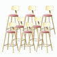 Nordic Style Backrest Counter Stool Iron Cafe Bar Stool with Velvet Cushion and Pedal Light Pink 8 Piece Set Counter Stool(26"H) Clearhalo 'Bar Furniture' 'Bar Stools' 'bar_stools' 'furn' 'furn_bar_stools' 'Furniture' 'furniture_bar_stools' 'Kitchen & Dining Furniture' 5052076