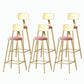 Nordic Style Backrest Counter Stool Iron Cafe Bar Stool with Velvet Cushion and Pedal Light Pink 6 Piece Set Bar Stool(30"H) Clearhalo 'Bar Furniture' 'Bar Stools' 'bar_stools' 'furn' 'furn_bar_stools' 'Furniture' 'furniture_bar_stools' 'Kitchen & Dining Furniture' 5052079