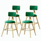 Nordic Style Backrest Counter Stool Iron Cafe Bar Stool with Velvet Cushion and Pedal Blackish Green 4 Piece Set Short Stool(18"H) Clearhalo 'Bar Furniture' 'Bar Stools' 'bar_stools' 'furn' 'furn_bar_stools' 'Furniture' 'furniture_bar_stools' 'Kitchen & Dining Furniture' 5052082