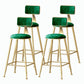 Nordic Style Backrest Counter Stool Iron Cafe Bar Stool with Velvet Cushion and Pedal Blackish Green 4 Piece Set Counter Stool(26"H) Clearhalo 'Bar Furniture' 'Bar Stools' 'bar_stools' 'furn' 'furn_bar_stools' 'Furniture' 'furniture_bar_stools' 'Kitchen & Dining Furniture' 5052086