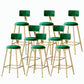 Nordic Style Backrest Counter Stool Iron Cafe Bar Stool with Velvet Cushion and Pedal Blackish Green 8 Piece Set Counter Stool(26"H) Clearhalo 'Bar Furniture' 'Bar Stools' 'bar_stools' 'furn' 'furn_bar_stools' 'Furniture' 'furniture_bar_stools' 'Kitchen & Dining Furniture' 5052088