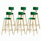Nordic Style Backrest Counter Stool Iron Cafe Bar Stool with Velvet Cushion and Pedal Blackish Green 6 Piece Set Bar Stool(30"H) Clearhalo 'Bar Furniture' 'Bar Stools' 'bar_stools' 'furn' 'furn_bar_stools' 'Furniture' 'furniture_bar_stools' 'Kitchen & Dining Furniture' 5052091
