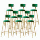 Nordic Style Backrest Counter Stool Iron Cafe Bar Stool with Velvet Cushion and Pedal Blackish Green 8 Piece Set Bar Stool(30"H) Clearhalo 'Bar Furniture' 'Bar Stools' 'bar_stools' 'furn' 'furn_bar_stools' 'Furniture' 'furniture_bar_stools' 'Kitchen & Dining Furniture' 5052092