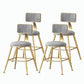 Nordic Style Backrest Counter Stool Iron Cafe Bar Stool with Velvet Cushion and Pedal Grey 4 Piece Set Short Stool(18"H) Clearhalo 'Bar Furniture' 'Bar Stools' 'bar_stools' 'furn' 'furn_bar_stools' 'Furniture' 'furniture_bar_stools' 'Kitchen & Dining Furniture' 5052094