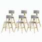 Nordic Style Backrest Counter Stool Iron Cafe Bar Stool with Velvet Cushion and Pedal Grey 6 Piece Set Short Stool(18"H) Clearhalo 'Bar Furniture' 'Bar Stools' 'bar_stools' 'furn' 'furn_bar_stools' 'Furniture' 'furniture_bar_stools' 'Kitchen & Dining Furniture' 5052095