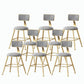 Nordic Style Backrest Counter Stool Iron Cafe Bar Stool with Velvet Cushion and Pedal Grey 8 Piece Set Short Stool(18"H) Clearhalo 'Bar Furniture' 'Bar Stools' 'bar_stools' 'furn' 'furn_bar_stools' 'Furniture' 'furniture_bar_stools' 'Kitchen & Dining Furniture' 5052096
